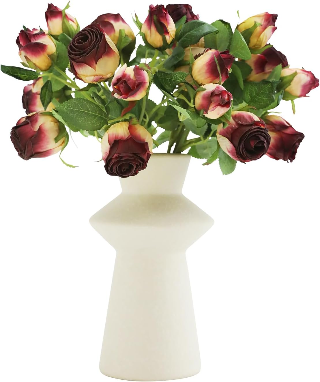 Fake Rose, Red Fake Flowers, 12 Heads 18.9 In Realistic Touch Spring Summer Artificial Flowers, for Home Decor, Outdoor Garden Parties and Wedding Decorations, Mother's Day, Valentine's Day Gifts 1 bundle Red