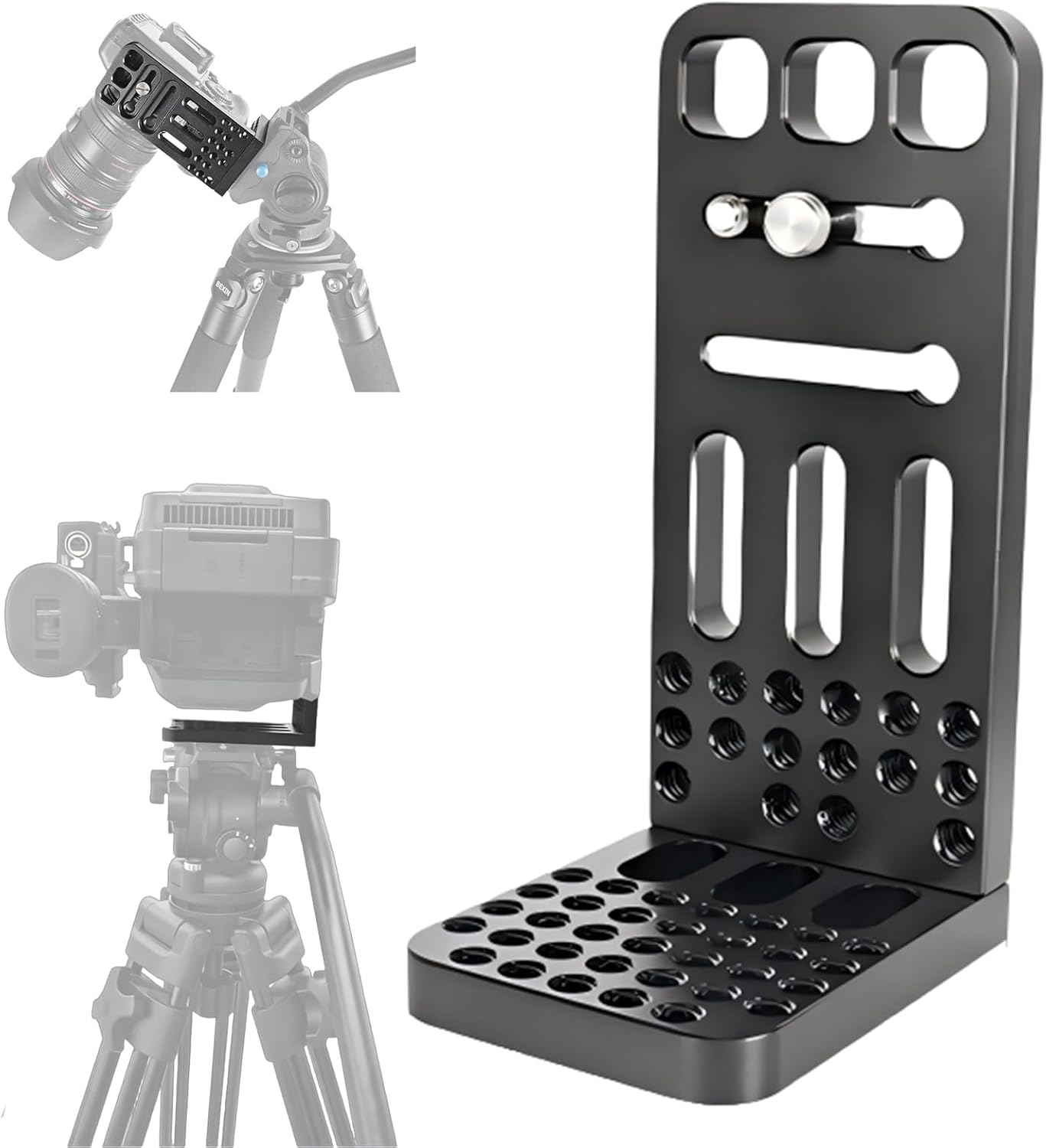 Camera L Bracket ,Universal Vertical Camera Mount Horizontal Switching Tripod Quick Release Plate Compatible with Canon Nikon Sony 4K Video Fujifilm DJI Stabilizer Monopod (Short Version)