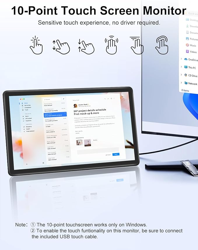 Monitor Táctil 15.6" FHD IPS miniatura 2