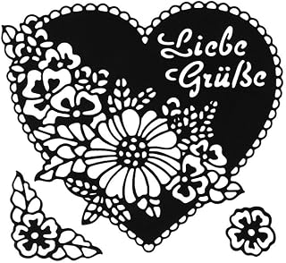 Ideen mit Herz Stanzschablonen, Herz, Liebe Grüße, 3 Stück