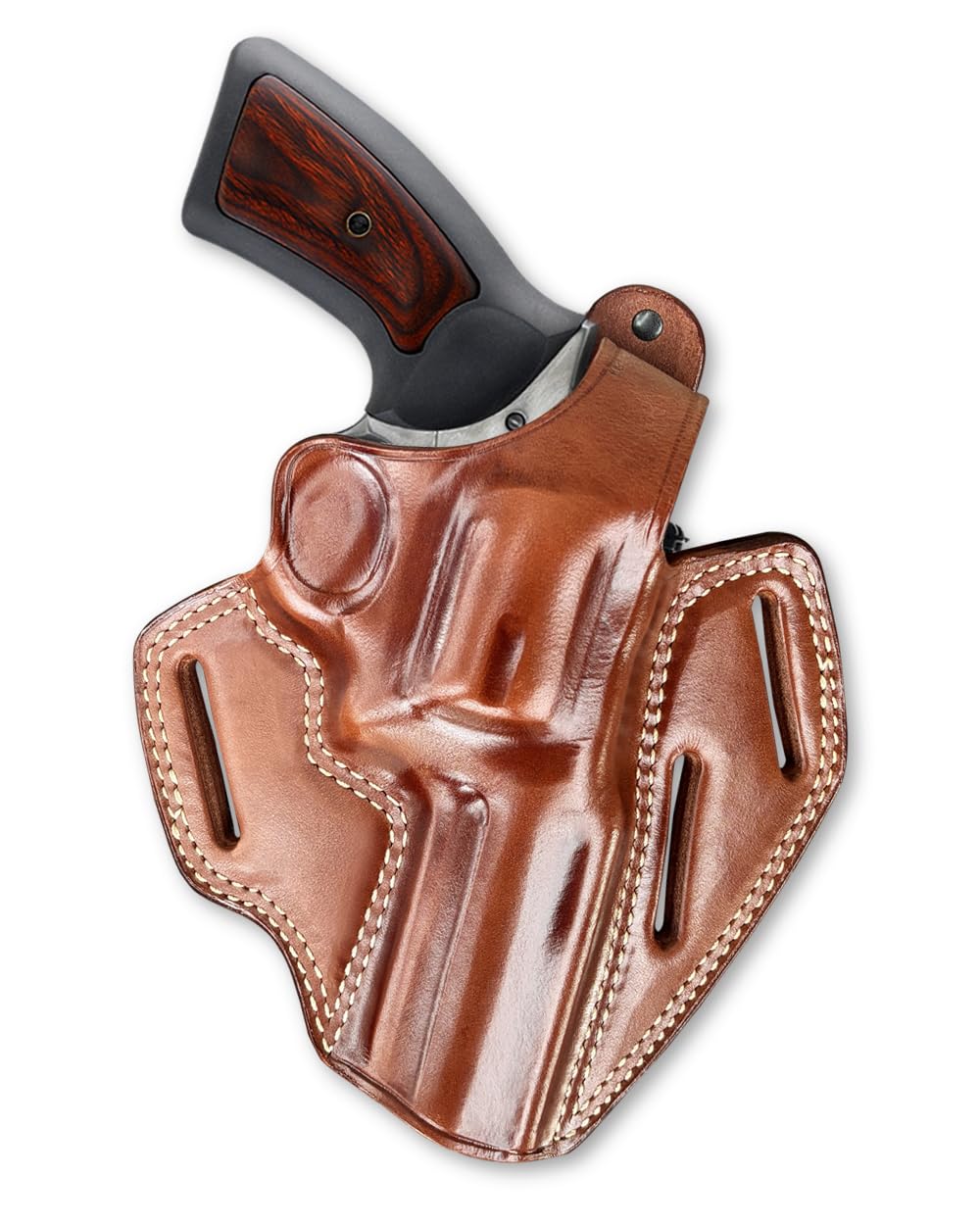 Premium Leather Three Slot OWB Pancake Holster with Thumb Break Fits
