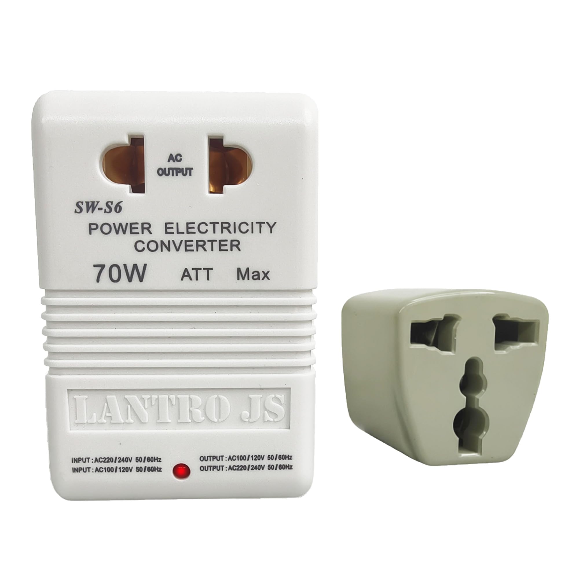Transformador 220v a 110v, Convertidor de Voltaje 110V a 220V Menos de 30W, Viaje Cargador Universal Portatil Aplicable a Estados Unidos, UK, Japón