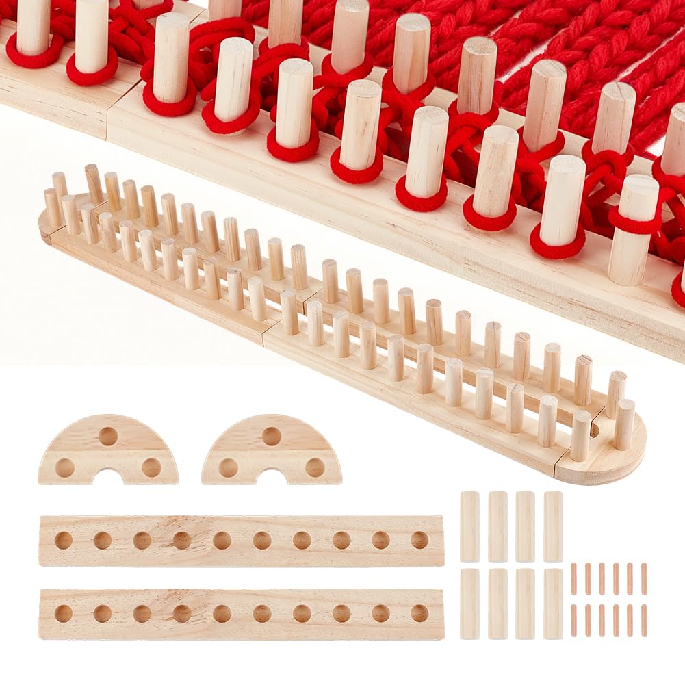 PH PandaHall Kit per lavori a maglia da 1,6 m di spessore, dimensioni regolabili, per lavori a maglia a mano in legno, per lavori fai da te e per principianti