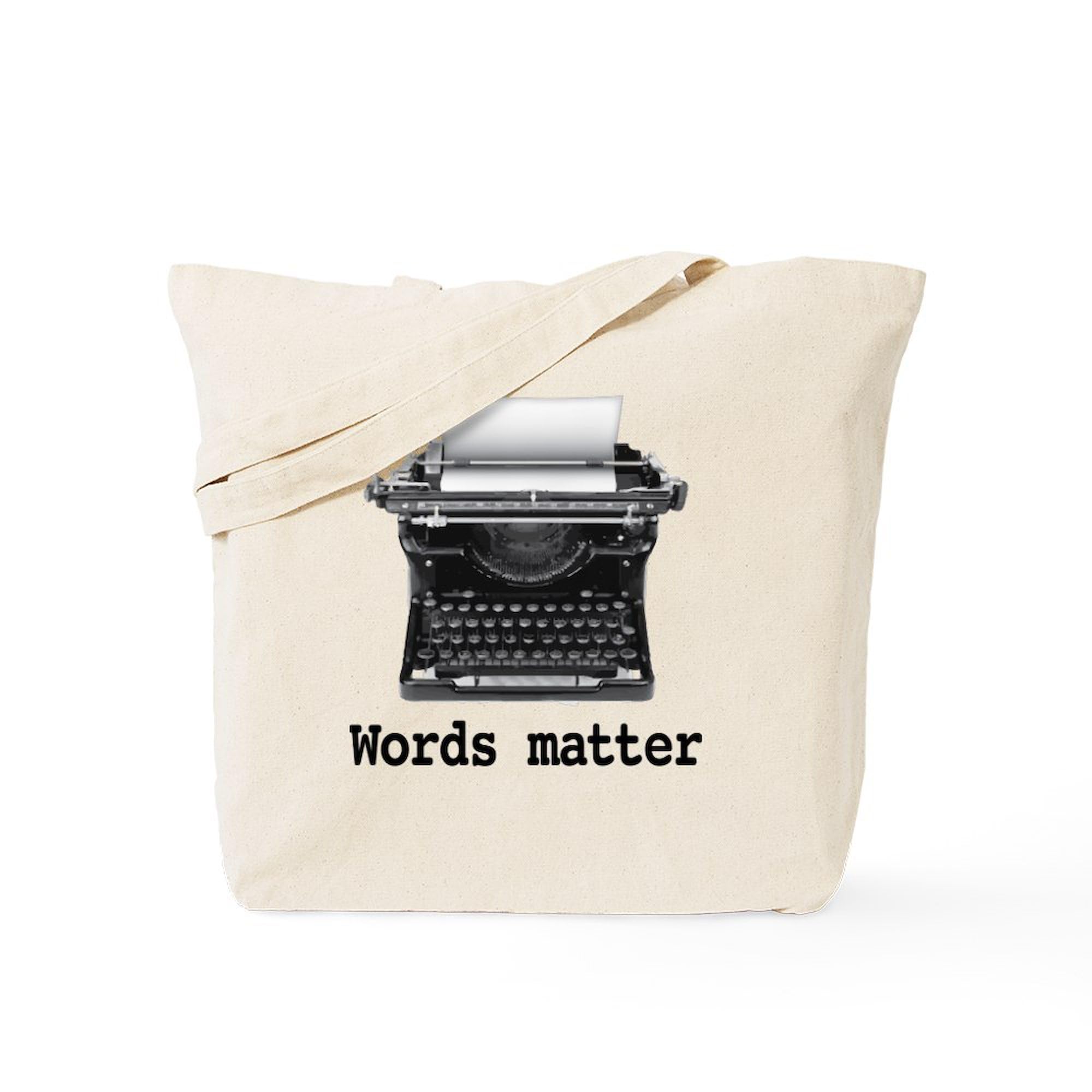 CafePress Words Matter Tote Bag Reusable Natural Beige Canvas Shopping Bag