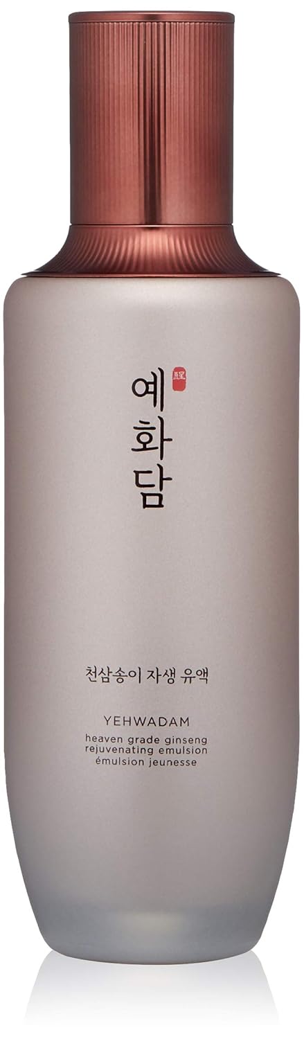 THE FACE SHOP Yehwadam Heaven Grade Ginseng Rejuvenating Emulsion | Gentle & Low-Irritant Formula for Instant Face Moisturization | Naturally Derived for Face Skin Brightness, 4.70 Fl Oz(Pack of 1)