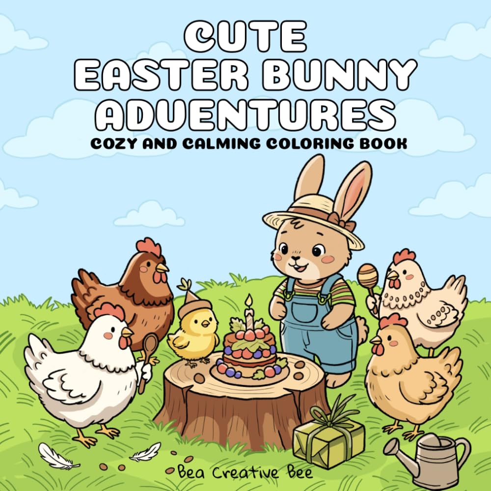 Cute Easter Bunny Adventures: Coloring Book for All Ages: Cozy Coloring Pages Perfect to Celebrate Easter Time