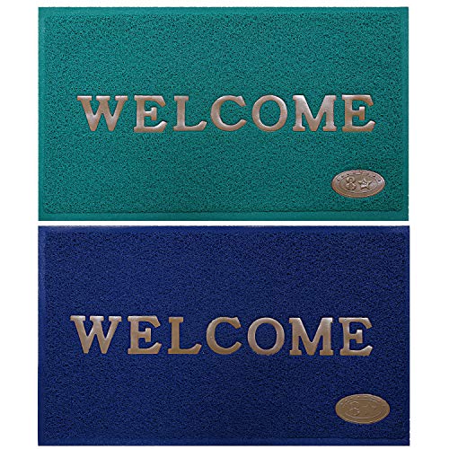 Kuber Industries PVC Anti Skid 2 Pieces Welcome Door Mat (Green & Blue) -CTLTC011193, Rectangular, 58x38 cm (B07TYV9GB9) Amazon Price History, Amazon Price Tracker