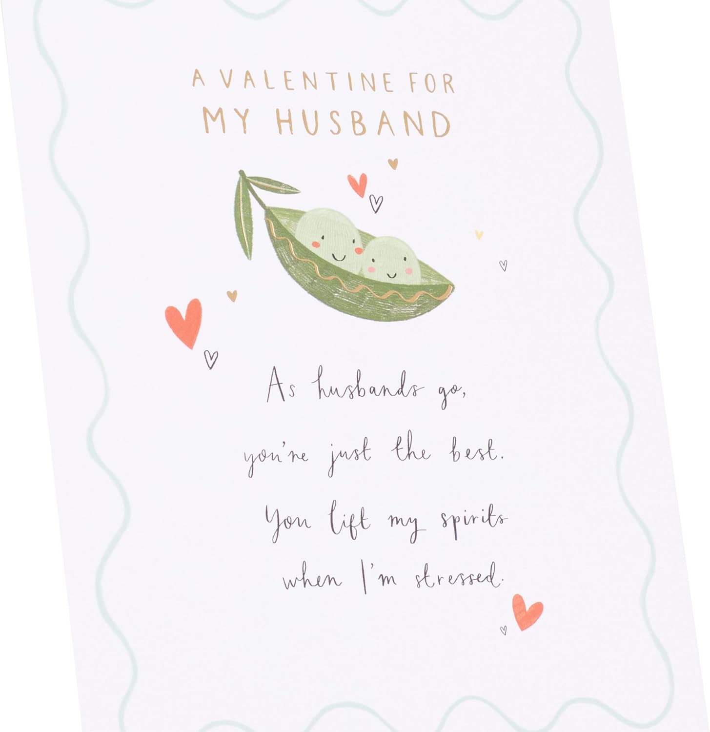 UK Greetings | Valentine's Day Card for Husband | I Love You Presents | Him, Boys, Men | Peas Design | With Envelope | 15.9 x 18.4 cm