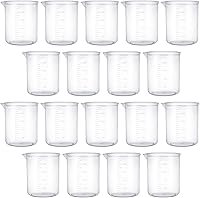 ZOFORTY 18 Pack 500ml Plastic Graduated Beakers - Durable PP Lab Measuring Cups for Science Experiments, Kitchen & School