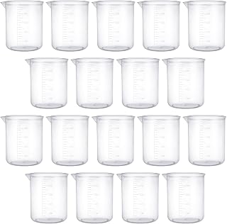 ZOFORTY 18 Pack 500ml Plastic Graduated Beakers - Durable PP Lab Measuring Cups for Science Experiments, Kitchen & School