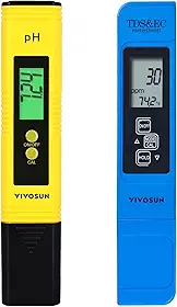 Combo de medidor de pH e TDS da VIVOSUN, 0,05ph, medidor de pH tipo caneta de alta precisão +/- 2% de precisão de leitura 3 em 1 medidor de temperatura TDS EC