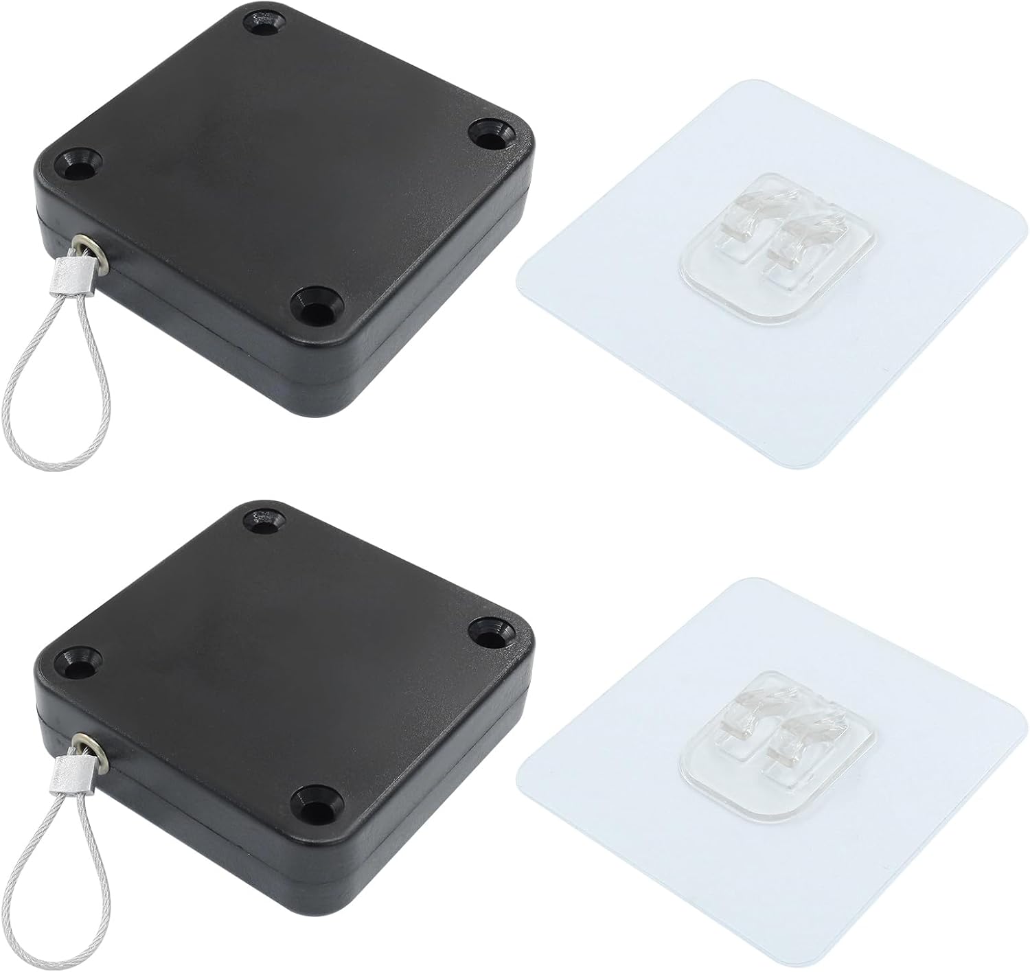 Unlorspy 2-Pack Automatic Sliding Door Closers - No-Drill Punch-Free Steel Drawstring, 500g Tension for Bedroom, Bathroom, Office (Black)