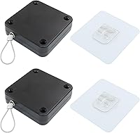 Unlorspy 2-Pack Automatic Sliding Door Closers - No-Drill Punch-Free Steel Drawstring, 500g Tension for Bedroom, Bathroom, Office (Black)