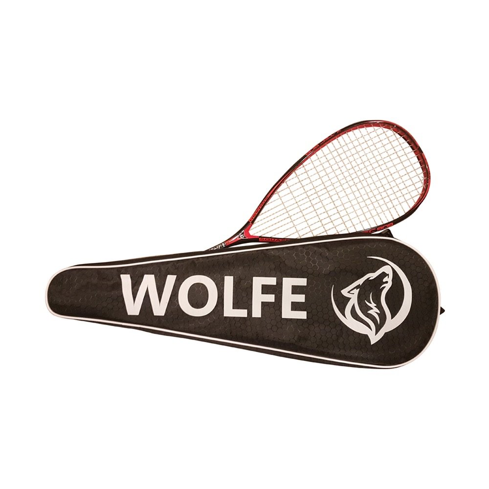Raquette De Squash Wolfe Graphite – 140g, Pré-montée, Avec Sac, Neuve