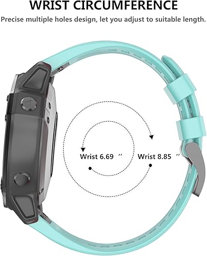 Miniatura 6 de OVERSTEP Correa de reloj de silicona suave compatible con Garmin Fenix 5X Band 1.024 in de ancho para Fenix 6XFenix 7XFenix 5X PlusFenix 6X ProFenix
