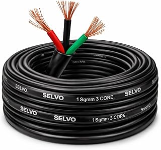SELVO 1 Sqmm 3 Core 100 MTR Copper Round Cable FR PVC Insulated Flexible Electrical Wire 3 Core 1 SQ.MM copper Cable for Home & Industrial Wiring