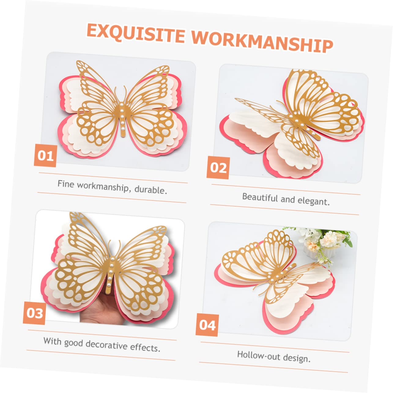 DOITOOL 5 Stücke Schmetterling Aufkleber Decals Selbst-adhesive 3d Schmetterlinge Dekorative Dekorationen Für Home