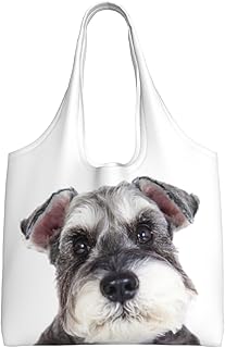 [ILIUEND] かわいい シュナウザー 犬 ペット エコバッグ ショッピングバッグ 大容量 折りたたみ コンパクト 帆布 レジ袋 軽量 買い物袋 トートバッグ コンビニ アニメ グッズ キャラクター 人気 プレゼント