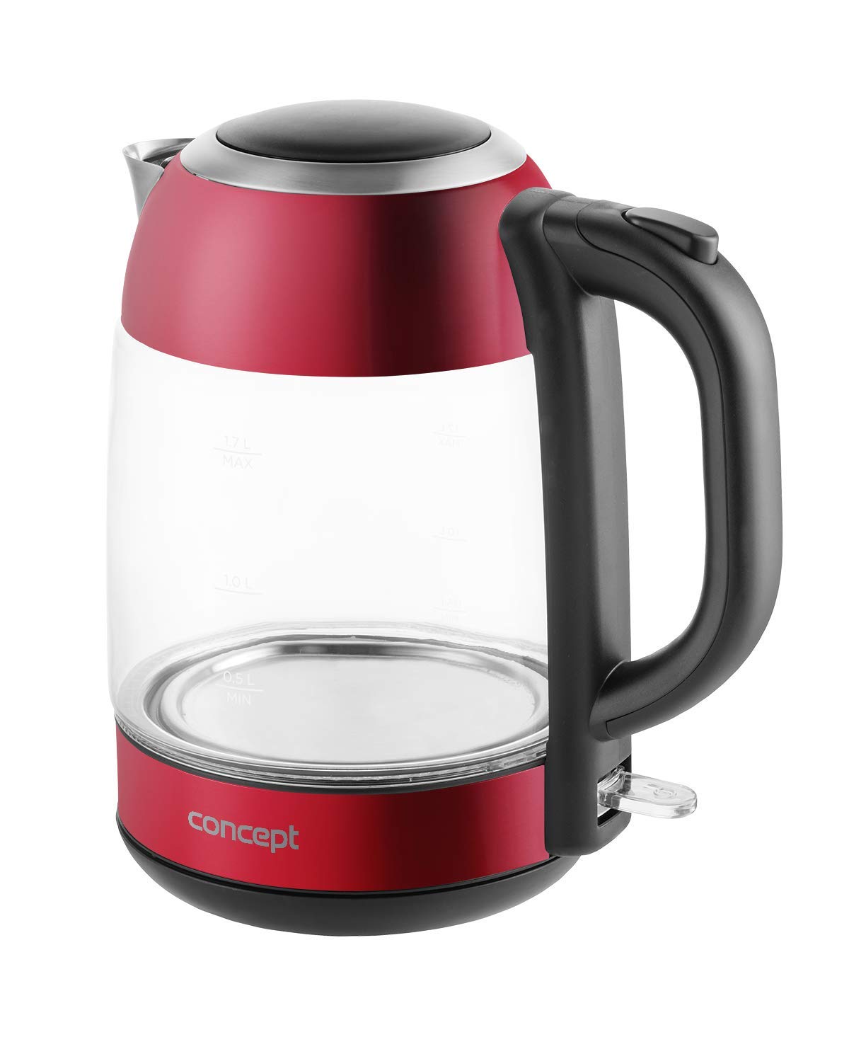 CONCEPT Hausgeräte Glas wasserkocher mit 1,7 L Fassungsvermögen, mit Filter