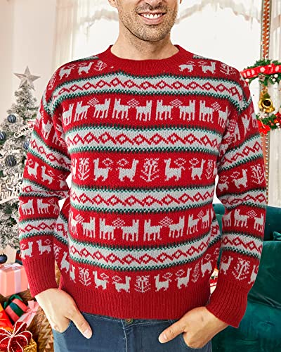 Fashionme Women/Men Ugly Christmas Sweater Pullover Holiday Soft Lightweight Warm Crewneck Chunky Sweaters3