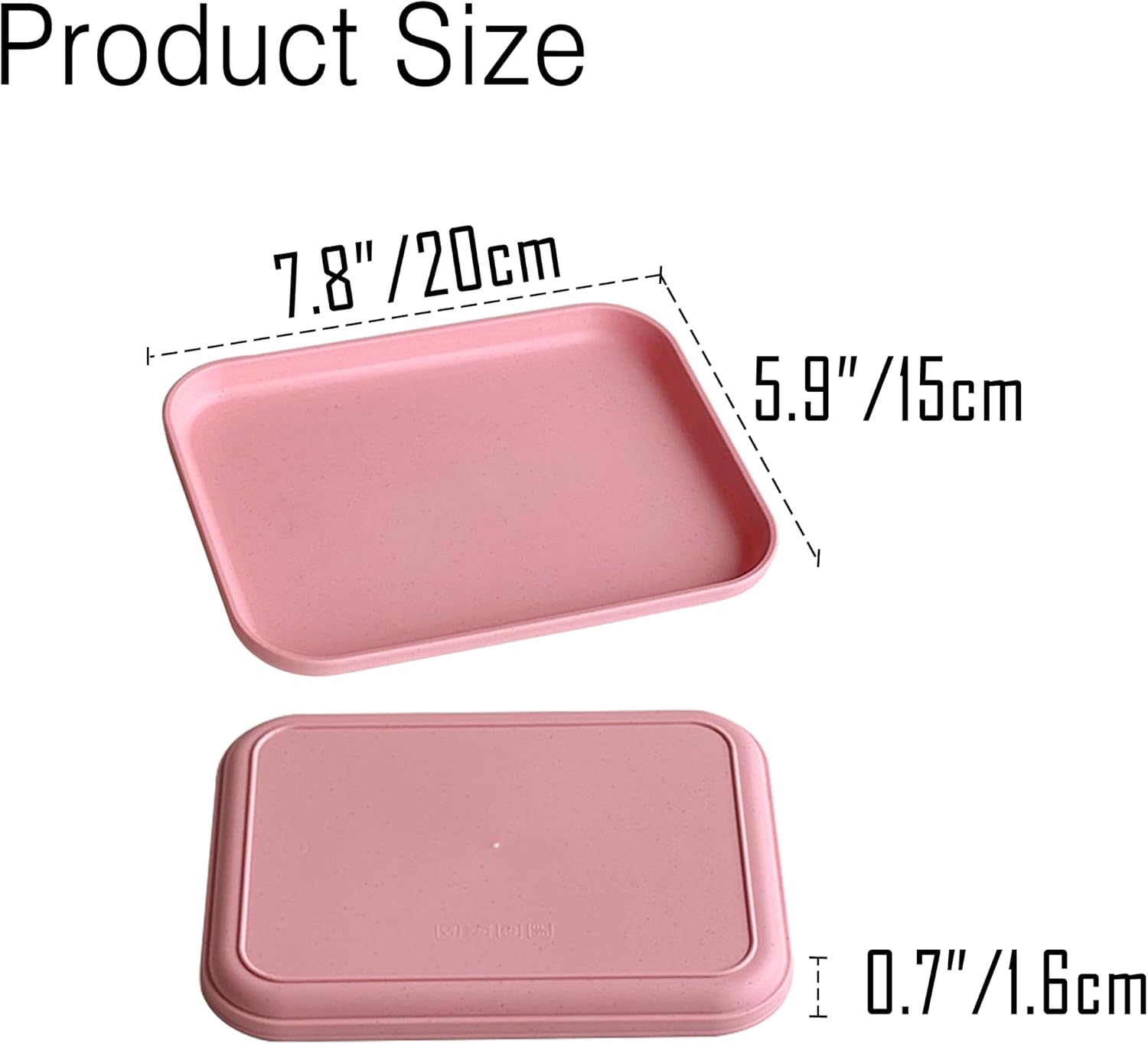 Small Tray 6 Pack, Pink 7.8 inch Wheat Straw Plastic Trays image 5