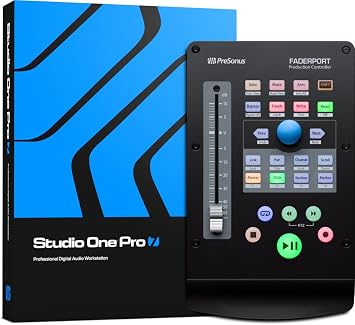 PreSonus FaderPort, DAW Mix Music Production Controller with Studio One Artist, Ableton Live Lite, Software Bundle For Recording, Streaming and Podcasting