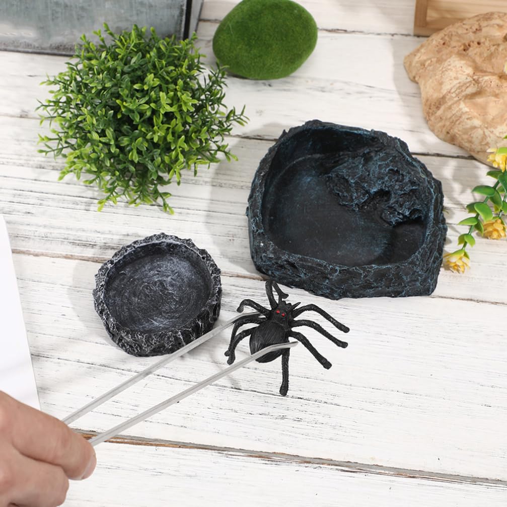 Comedero para Reptiles con Pinzas Dobles, Cuenco de Alimentación de Gran Capacidad para Dragón Barbudo y Cangrejo Ermitaño