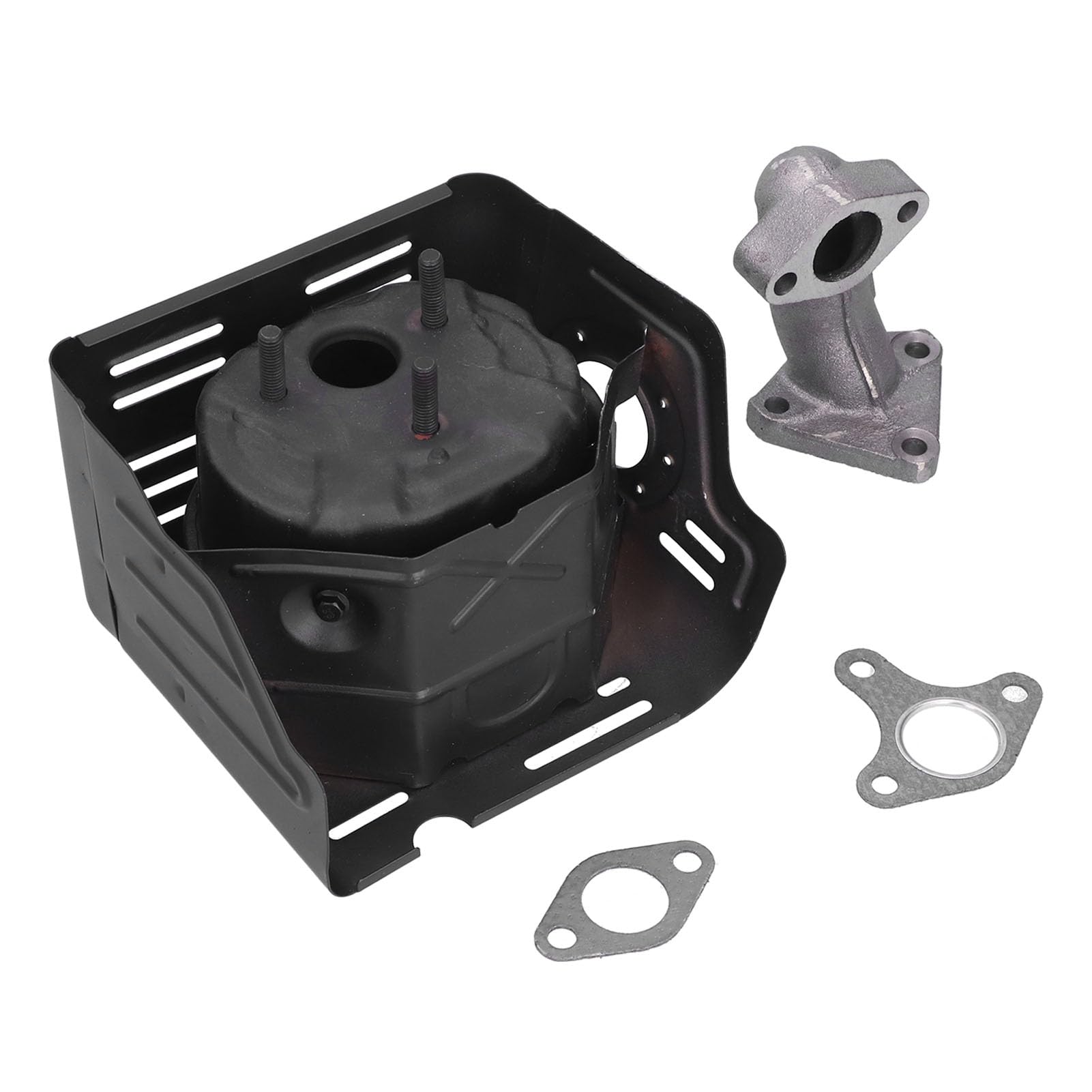 Set di silenziatori di scarico in ferro durevole per motore GX240 GX270, con guarnizione, tubo di aspirazione per ridurre il rumore