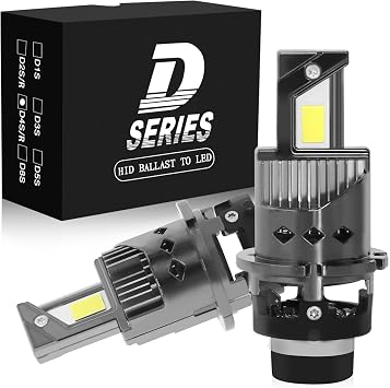 D2S LED Headlights, Vehicle Inspection Compliant, D2R LED, Pong Attachment, Lightburst, 22000LM, 6500K, Genuine HID Replacement, DC12V, With Fan, No Dark Area, No Modification Required, Set of 2