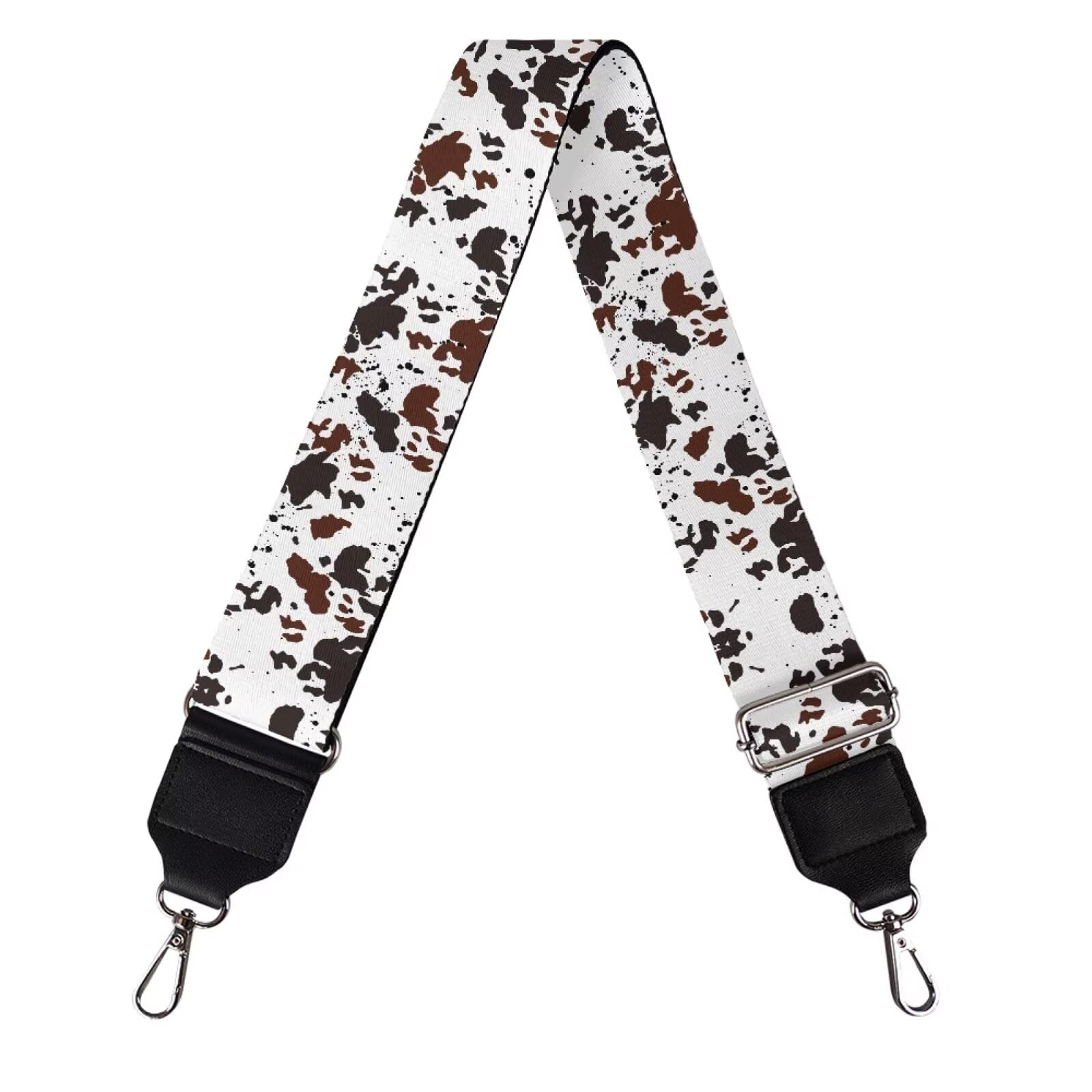 Coldinair Black Brown Cow Print Bag Handle Strap Replacement Purse Bag Strap for Women Men Luggage Strap Suitcases Luggage Carrying Bags