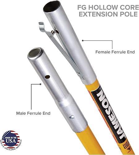 Miniatura 3 de Jameson FG-6-2PK Serie FG-6-2PK - Poste de extensión de fibra de vidrio de 6 pies para sierra de poste o cabezal de podadora, paquete de 2
