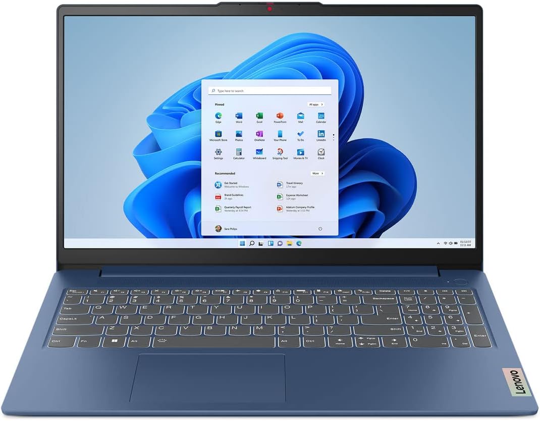 Lenovo IdeaPad Slim 3 Notebook, 1.6 Kg, Display FHD da 15.6 pollici - (Processore AMD Ryzen 5 7520U, Scheda Grafica Integrata, RAM 8 GB, 512 GB SSD, WiFi 6, Windows 11) - Abyss Blue AMD Ryzen 5 GEN 7 8 GB + 512 GB Grafica Integrata Non Convertibile - Immagine 1