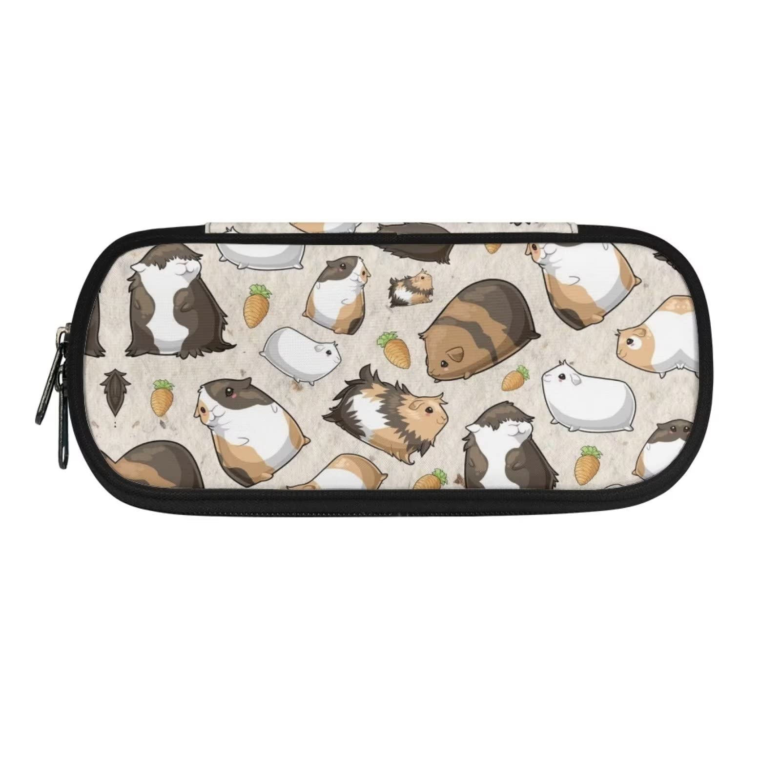 HUGS IDEA Kids Fashion Pencil Case Big Pen Case Lovely Cartoon Guinea Pig Durable Zipper Penicl Case with Multi Compartments Kid Boys Girls School Supplies Stationery Organizer Pouch Bag