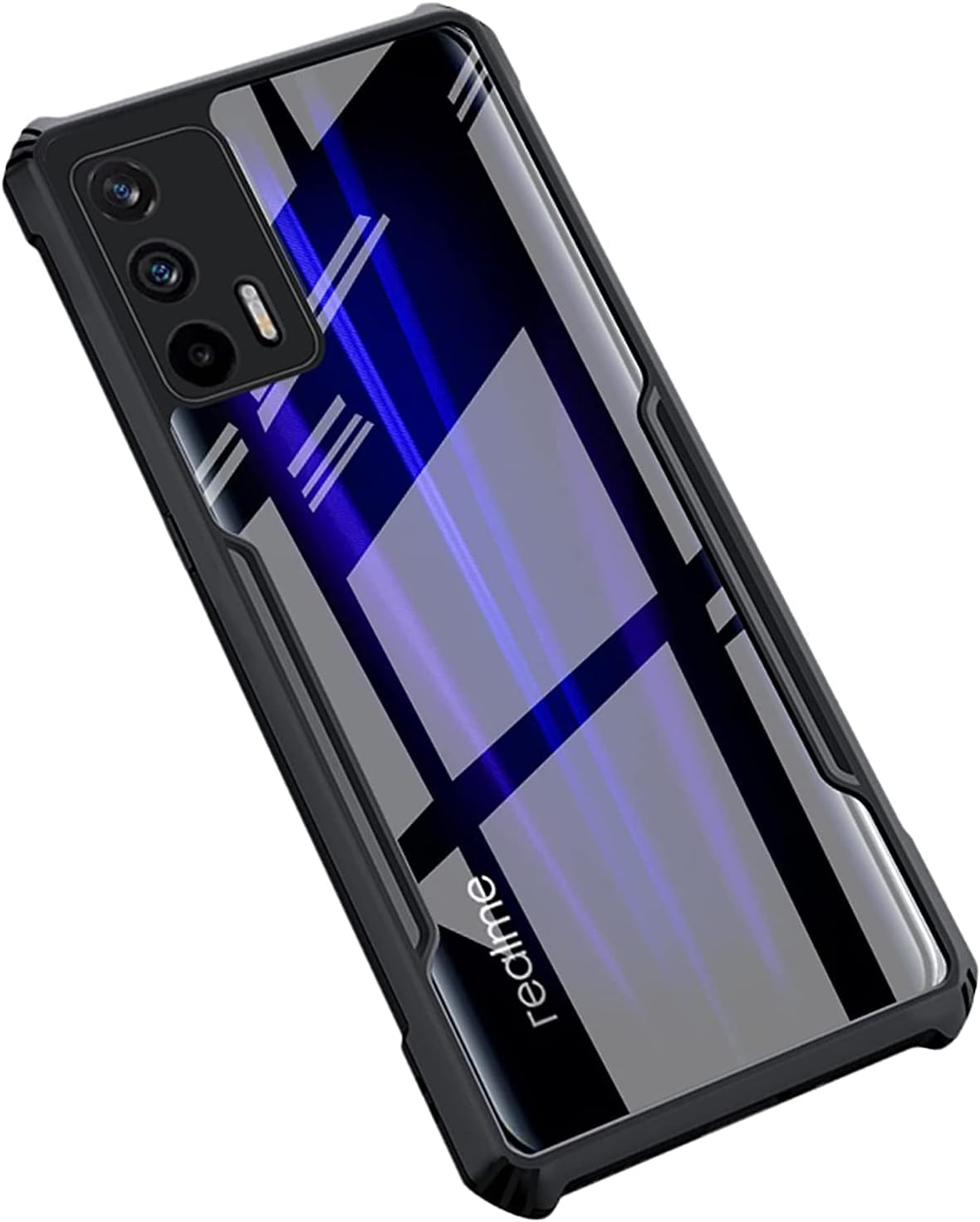 Amazon Brand - Solimo TPU 360 Degree Protection Black Border Back Cover for Realme X7 Max | Realme Gt 5G - Black