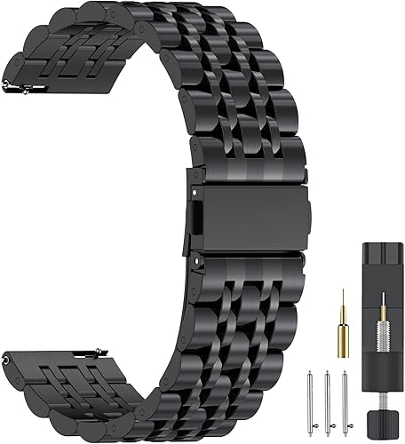 Miniatura 9 de ZPJPPLX Correa de reloj universal de liberación rápida, 0.709 in, 0.787 in, 0.866 in, acero inoxidable, correas de metal para Samsung Galaxy Watch