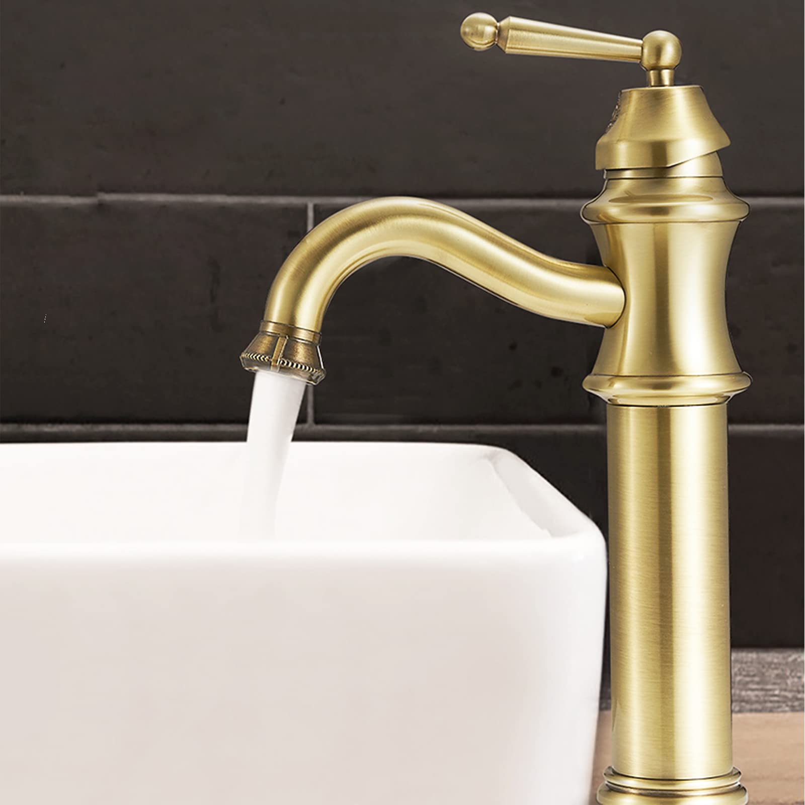 Robinet de lavabo de salle de bain à poignée unique pour vasque rétro