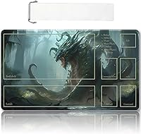 Vista 37 de Tapete de juego MTG cosido de alta calidad con zonas y respaldo de goma antideslizante, tapete de juego TCG para MTG y otros juegos de cartas, Dkt