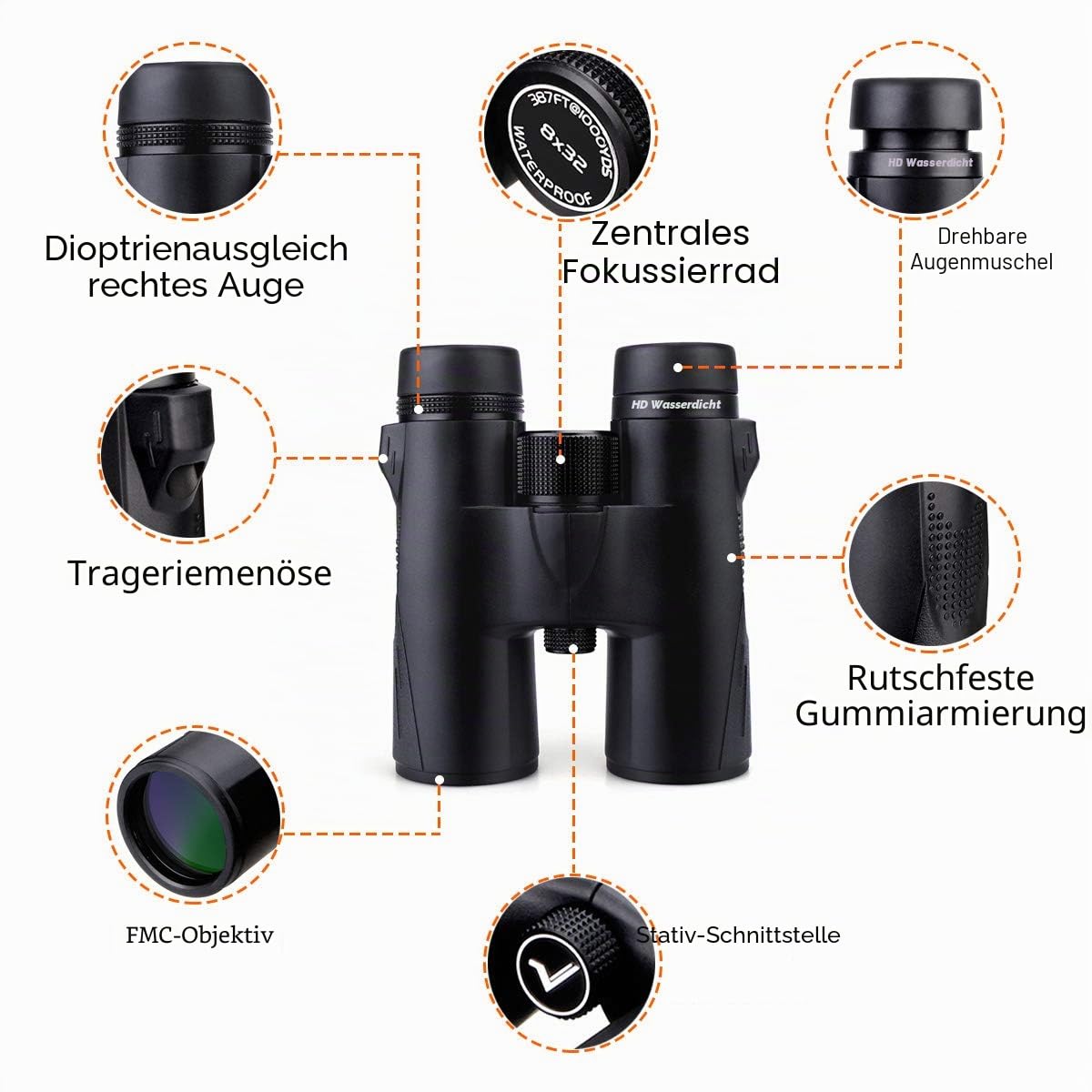 Svbony SV47 HD Fernglas, Vogelbeobachtung 8x42 Wasserdicht | für Ewachsene, für Wildtierbeobachtung, HD BAK4 Prisma, FMC Optik, Wasserdicht
