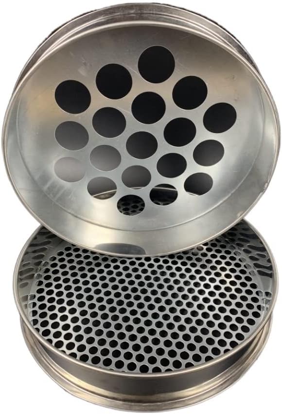 Miniatura 3 de Tamiz de prueba de agujero redondo económico Tamiz de prueba estándar de acero inoxidable 304 Filtro de tamiz de prueba de malla Diámetro 3.9 in