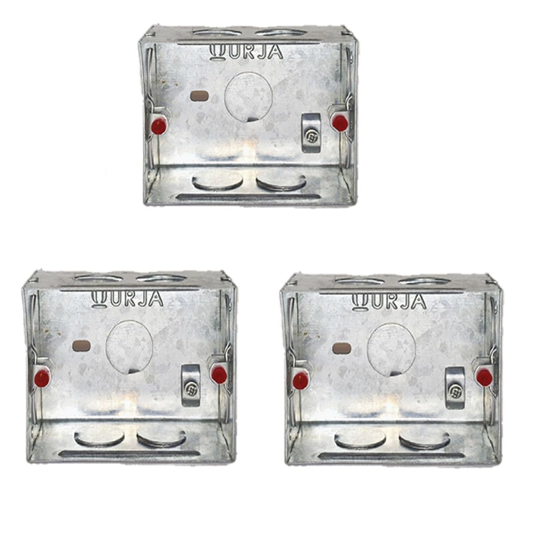 URJA Concealed GI Sheet Metal Modular Box, 3 Module, Heavy Duty Flush Mount Electrical Junction Box, 4 x 3, (Pack of 3)-image-30