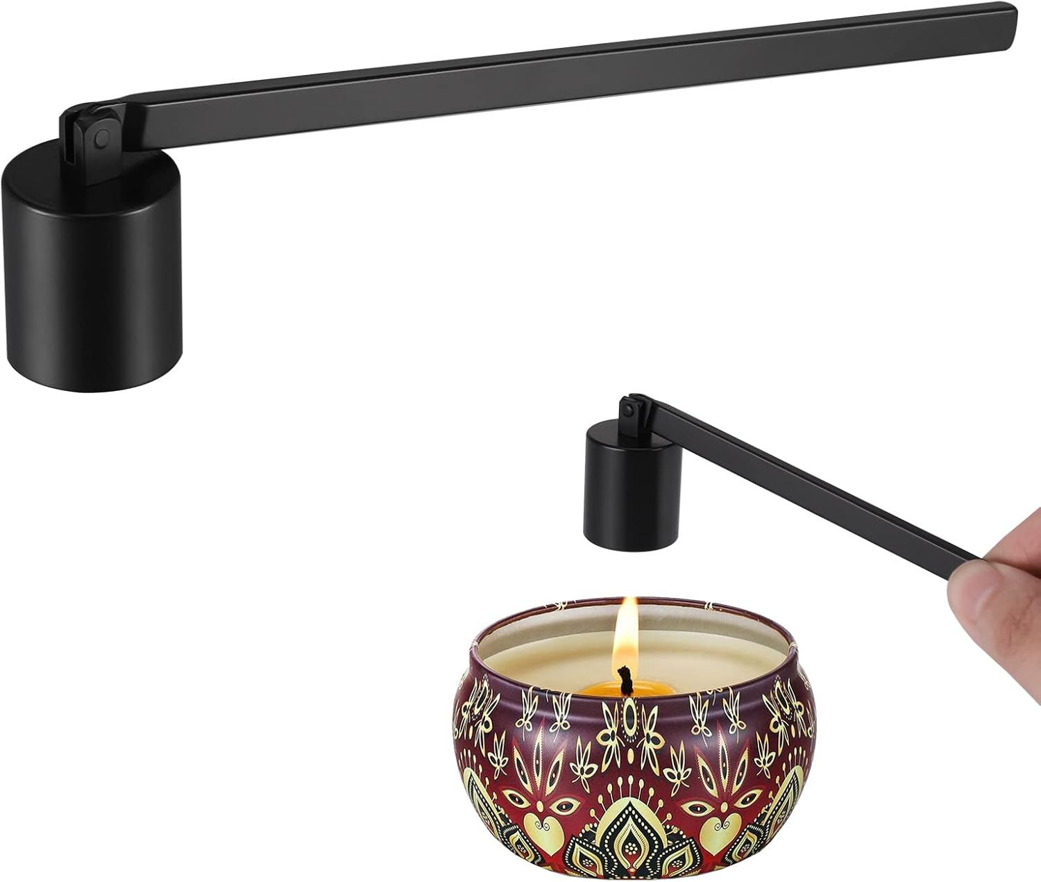 KroY PecoeD Candle Snuffer,Stainless Steel Candle Extinguisher Wick Snuffer Accessory with Long