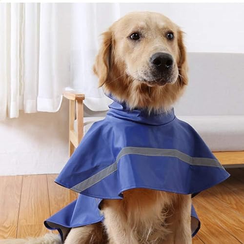 Miniatura 4 de NACOCO - Impermeable ajustable para perros, poncho a prueba de agua, ropa ligera para lluvia con capucha y tira reflejante, xxL, Azul