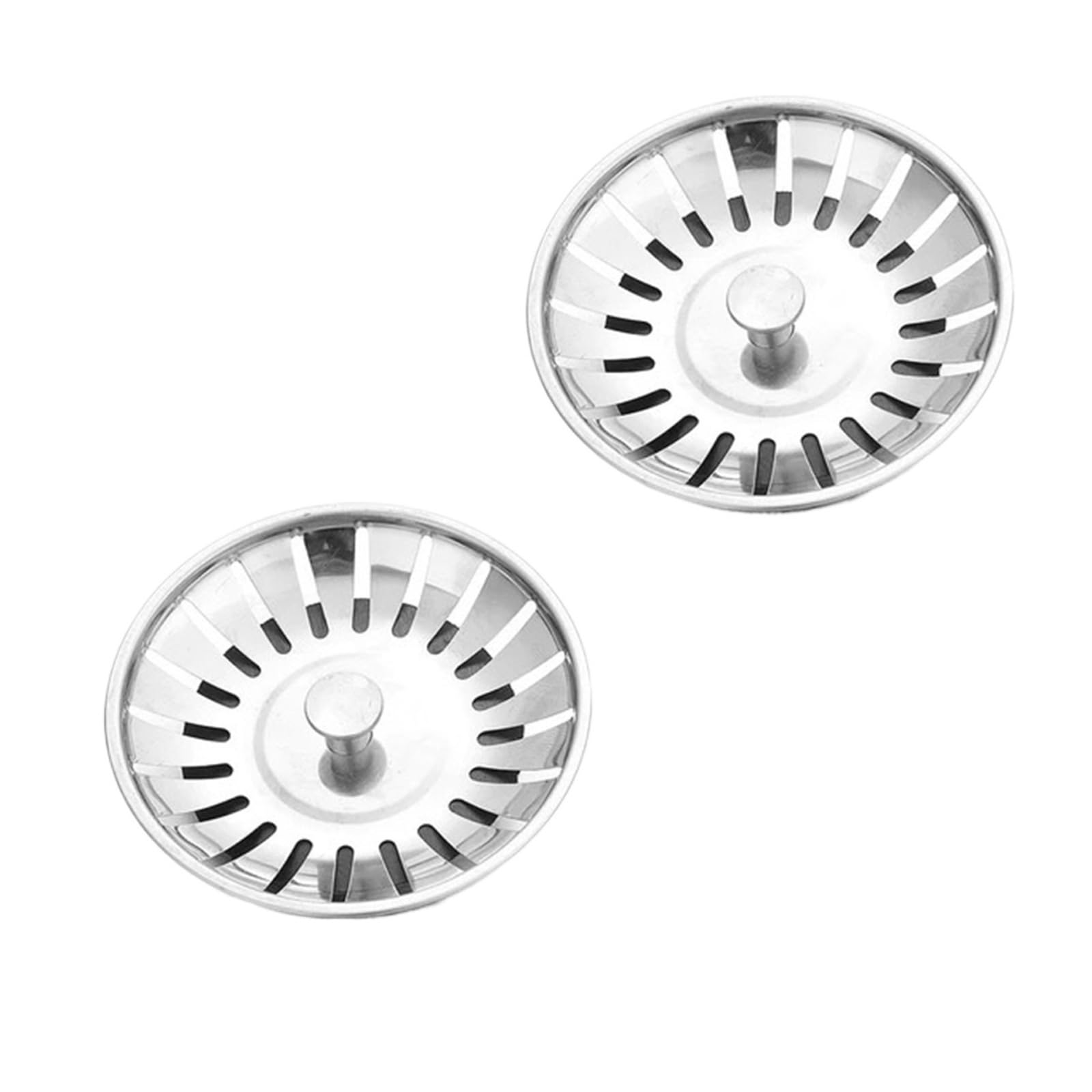 Dsfihjo 7.8Cm-2Pcs Sink Strainer Stainless Steel Sink Strainer With Handle & Stopper(7.8Cm-2Pcs)