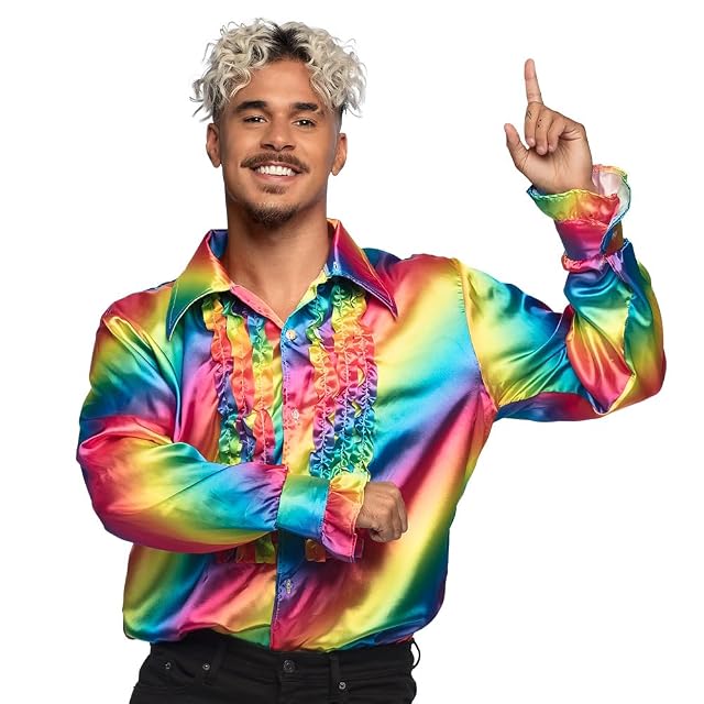 Boland - Camisa disco arcoíris con volantes