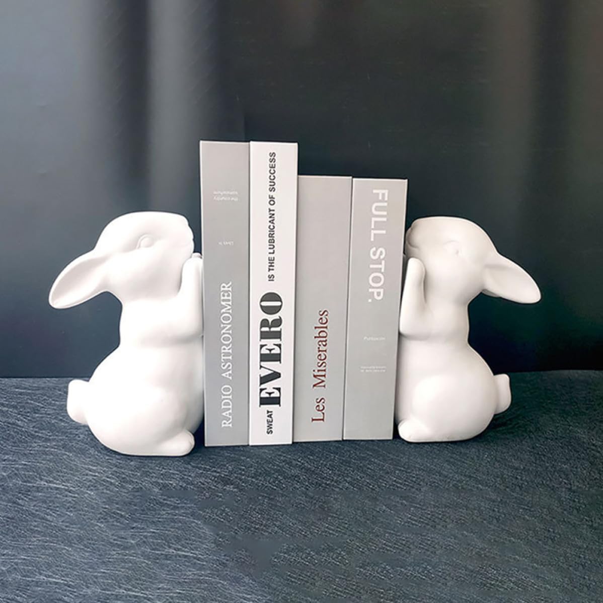 Fermaporte Coniglio in Ceramica Bianca per Libri, Ufficio e Scuola