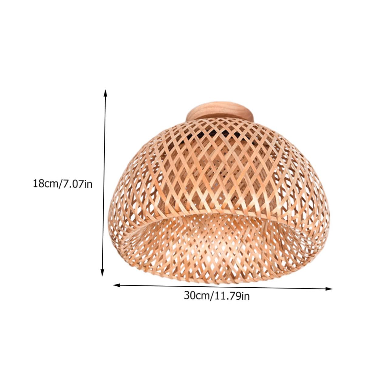 IWOWHERO Chinoiserie Vintage Lampshade Woven Ceiling Light Boho Style Decor for Room