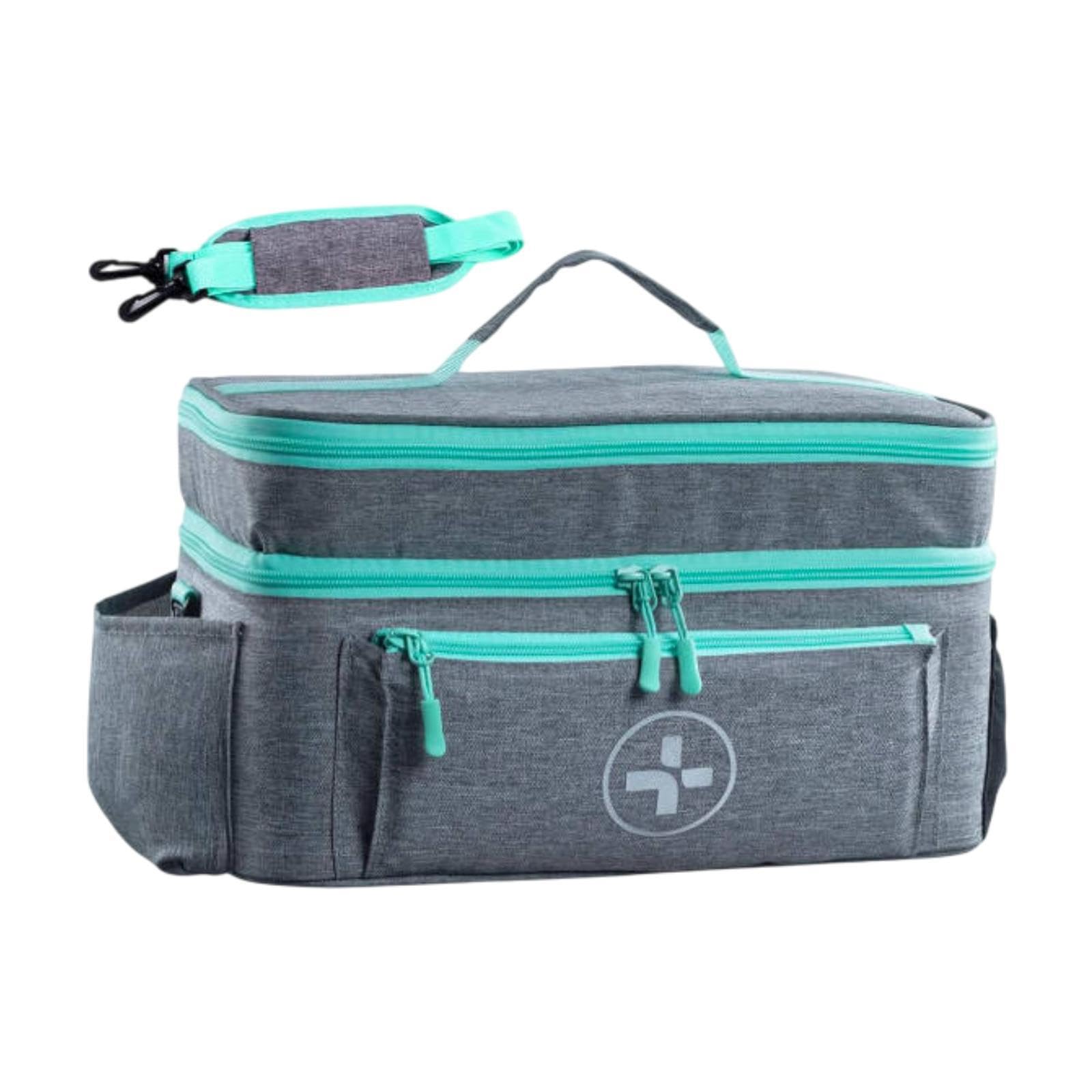 Trousse de Secours Vide Pochette D'Urgence Sac Rangement Transport Médicaments Polyester Poignée Détachable Adaptée Maison Cadeau, Gris