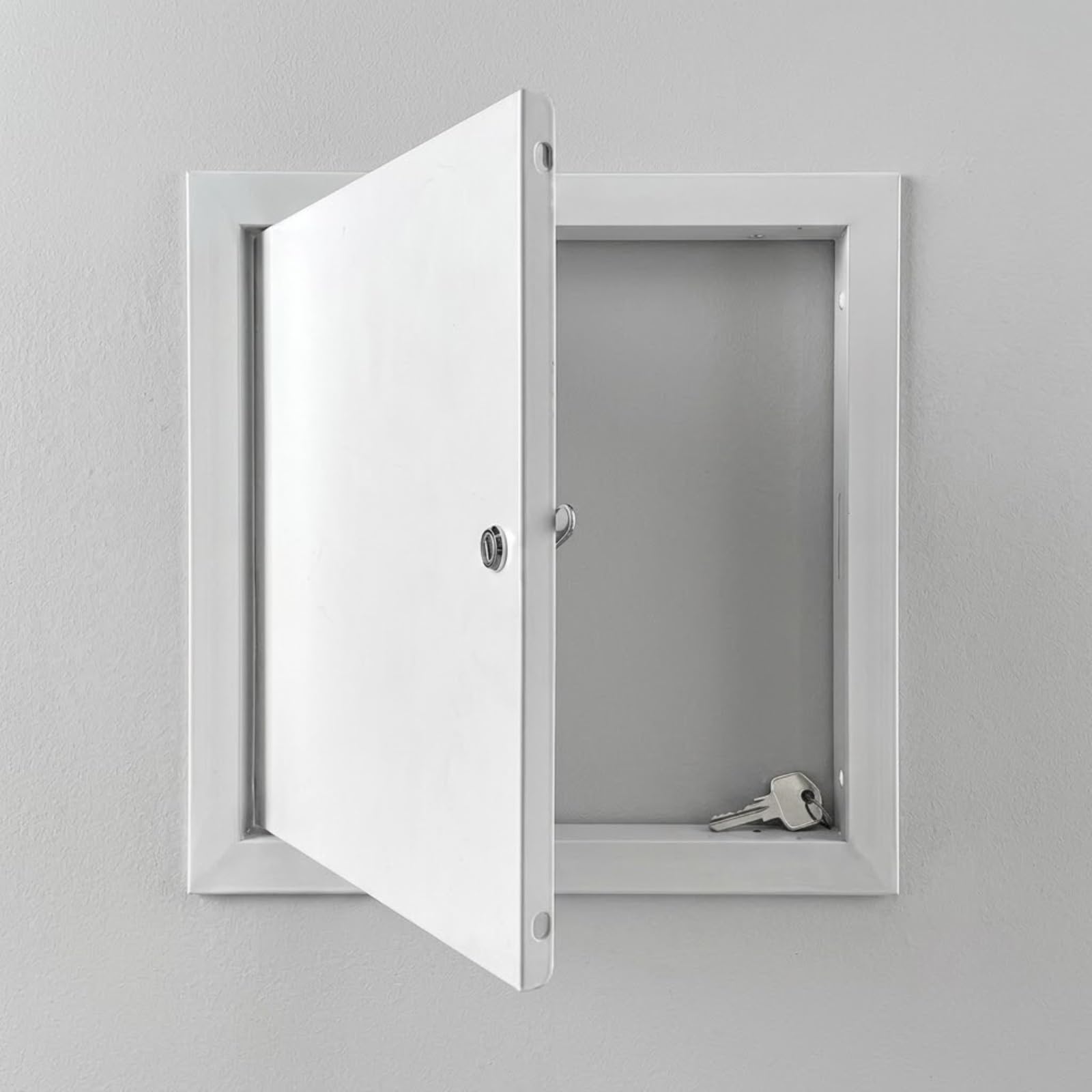 Aluminium Access Panel 300x300mm, Lockable Inspection Hatch for Wall & Ceiling, Flush Fit Service Door for Plumbing & Electrical, White Metal Access Panel(White,60x75cm)