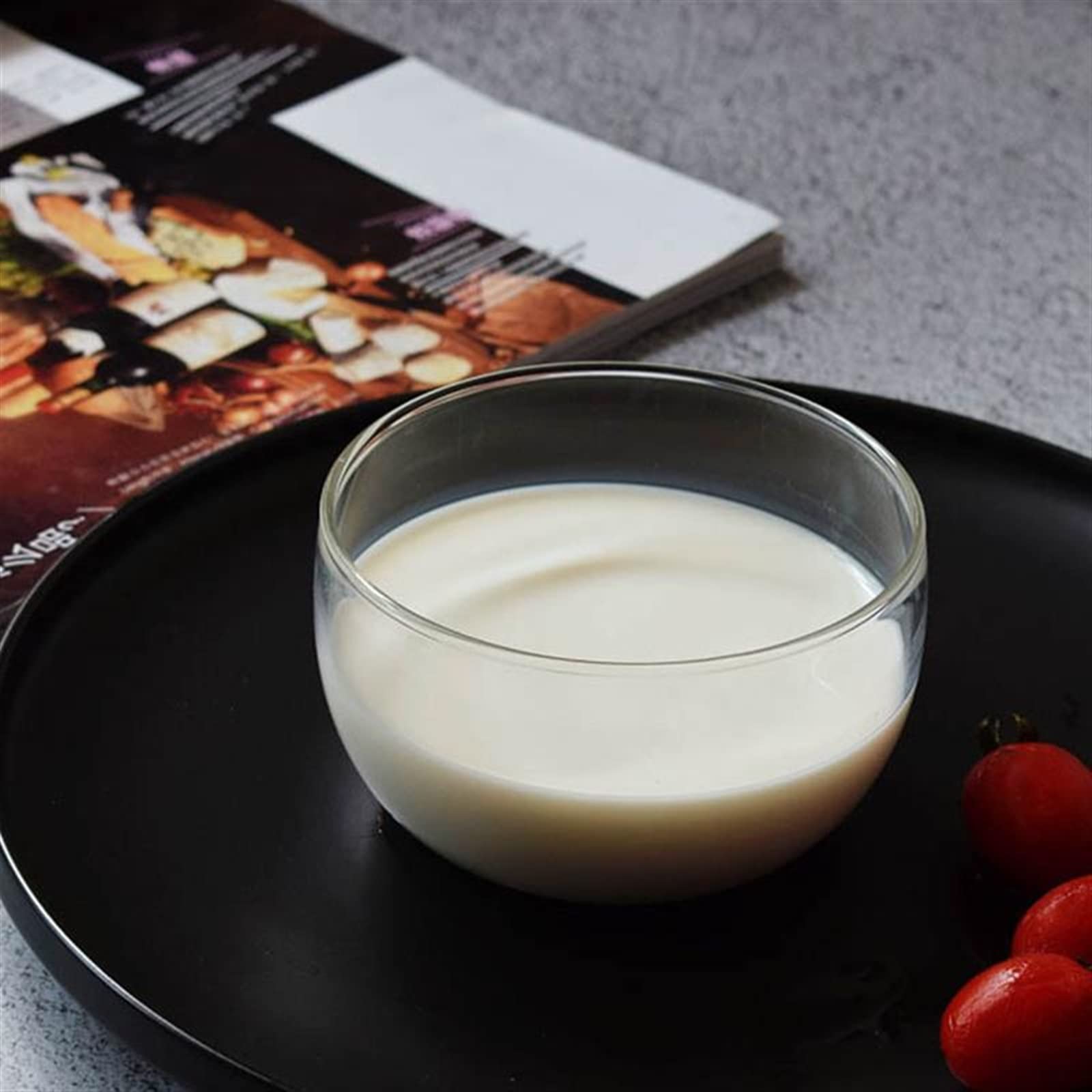 Miska szklana salaterka przezroczysta, żaroodporna miska do przechowywania deserów owocowych przechowywanie w domu narzędzia kuchenne. (350 ml) (jak pokazano 350 ml)