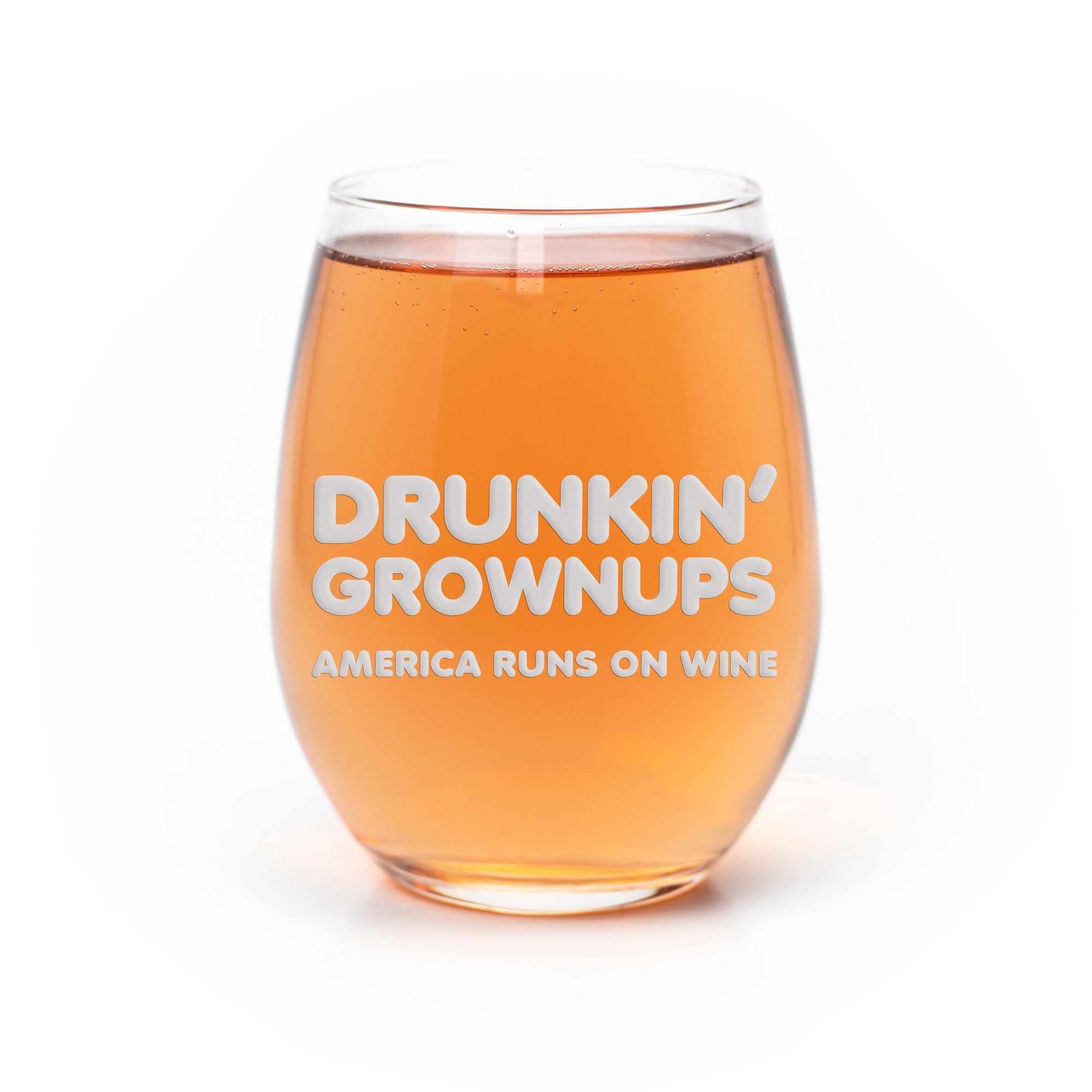 Drunkin Grownups Stemless Wine Glass - Funny Gift ...